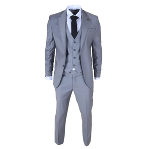 IM30 - Men's Grey 3 Piece Stitch Lapel Formal Suit - TruClothing.com - 3