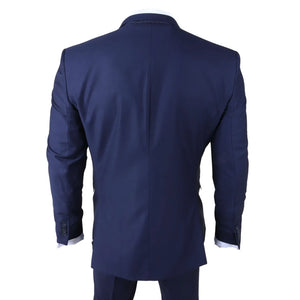 IM30 - Granatowy 3-częściowy garnitur męski ze szwem na klapie do formalnych okazji - TruClothing.com - 7