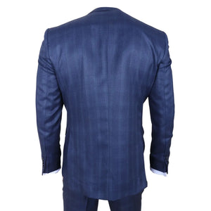 IM31 - Abito da uomo blu a 3 pezzi con motivo Principe di Galles - TruClothing.com - 6
