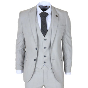 IM31 - Traje de hombre gris de 3 piezas con estampado Príncipe de Gales - TruClothing.com - 1