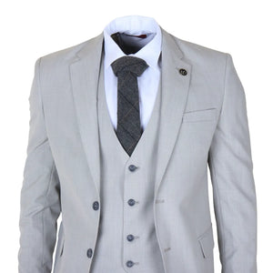 IM31 - Traje de hombre gris de 3 piezas con estampado Príncipe de Gales - TruClothing.com - 3