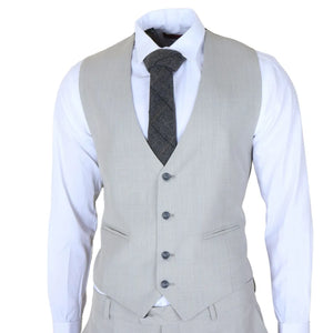 IM31 - Traje de hombre gris de 3 piezas con estampado Príncipe de Gales - TruClothing.com - 5
