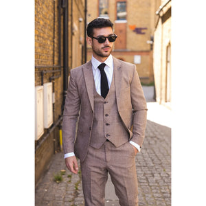IM33 - Men's 3 Piece Brown Tailored Fit Suit - TruClothing.com - 2