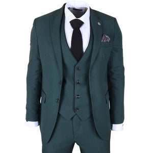 IM46 - Zielony 3-częściowy garnitur męski w Tailored Fit - TruClothing.com - 1