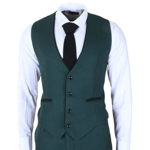 IM46 - Zielony 3-częściowy garnitur męski w Tailored Fit - TruClothing.com - 6