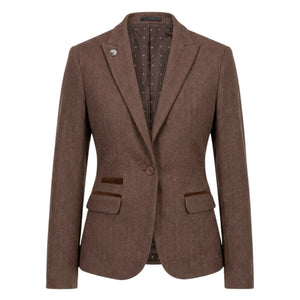 IMW-02 - Dębowa marynarka i kamizelka damskie z tweedu w jodełkę - TruClothing.com - 1