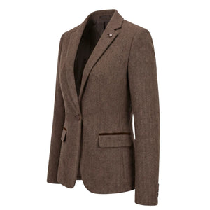 IMW-02 - Dębowa marynarka i kamizelka damskie z tweedu w jodełkę - TruClothing.com - 4