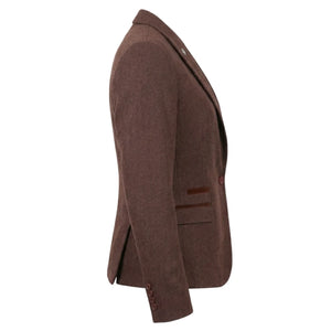 IMW-04 - Brązowa marynarka i kamizelka damskie z tweedu w jodełkę - TruClothing.com - 5