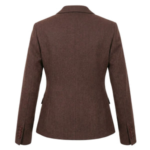 IMW-04 - Brązowa marynarka i kamizelka damskie z tweedu w jodełkę - TruClothing.com - 6