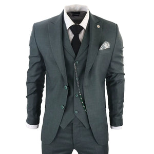 James - Abito da Uomo 3 Pezzi Verde Oliva Classici - TruClothing.com - 1