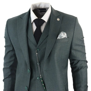 James - Abito da Uomo 3 Pezzi Verde Oliva Classici - TruClothing.com - 4