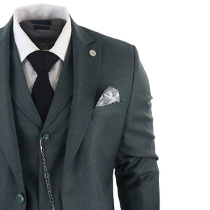 James - Abito da Uomo 3 Pezzi Verde Oliva Classici - TruClothing.com - 5