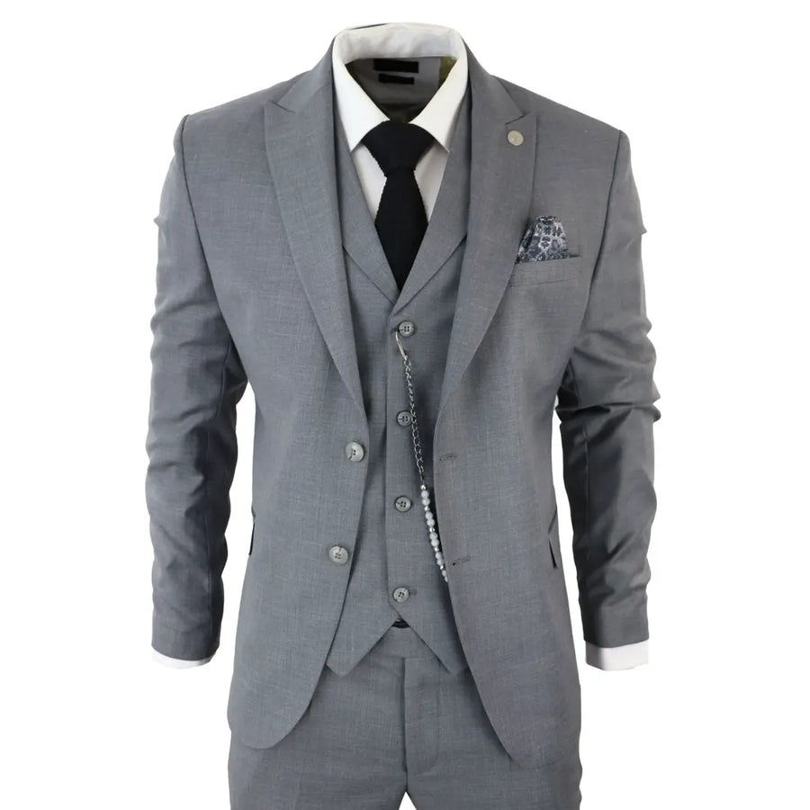 James - Traje clásico gris de 3 piezas para hombre - TruClothing.com - 1