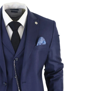 James - Granatowy 3-częściowy garnitur męski - TruClothing.com - 5