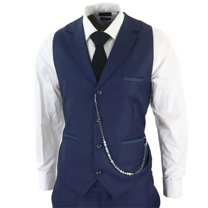 James - Granatowy 3-częściowy garnitur męski - TruClothing.com - 6