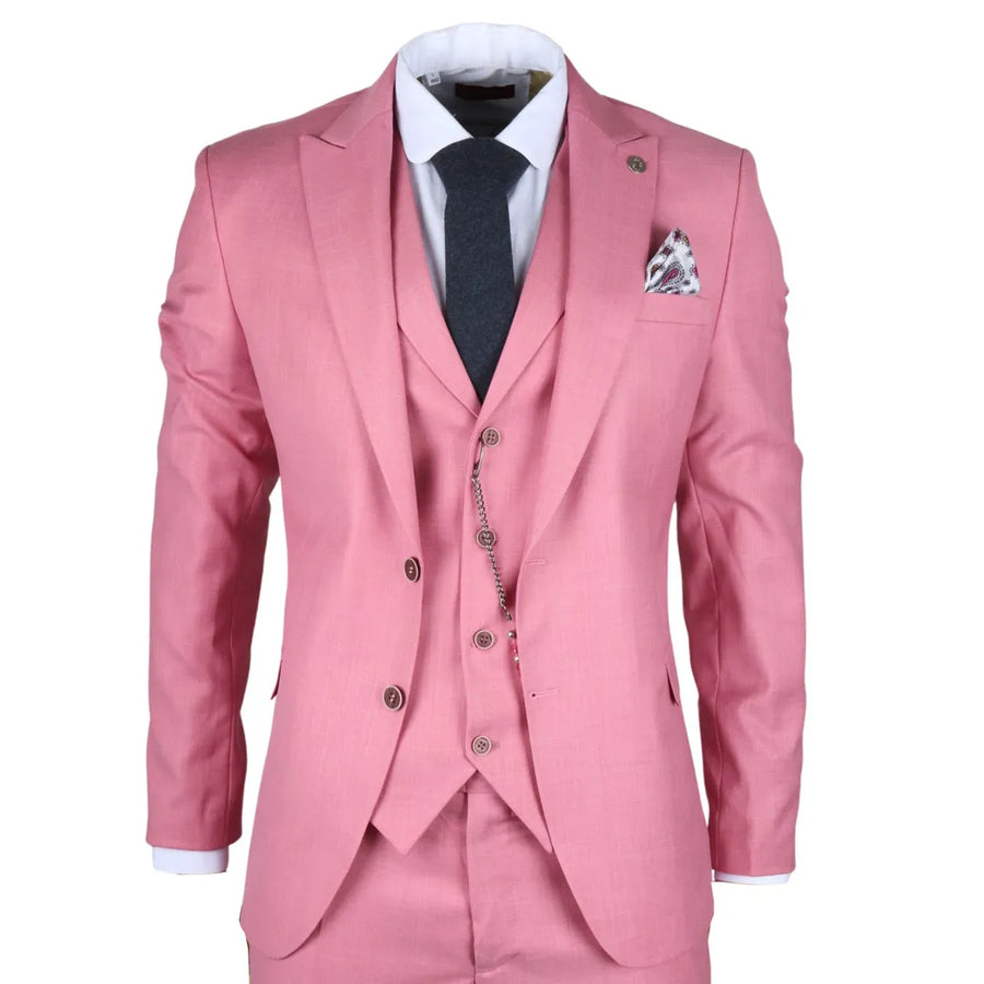 James - Traje rosa de 3 piezas a medida para hombre - TruClothing.com - 1