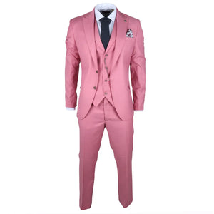 James - Costume 3 pièces rose coupe ajustée pour homme - TruClothing.com - 3
