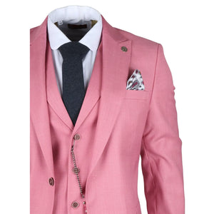 James - Costume 3 pièces rose coupe ajustée pour homme - TruClothing.com - 5