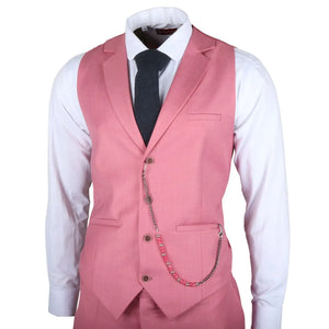 James - Costume 3 pièces rose coupe ajustée pour homme - TruClothing.com - 6
