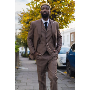 James - Men's 3 Piece Plain Brown Suit - TruClothing.com - 2
