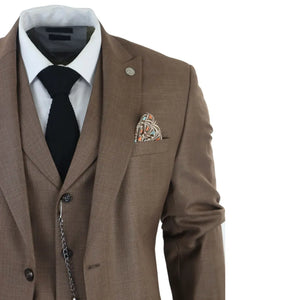 James - Men's 3 Piece Plain Brown Suit - TruClothing.com - 5
