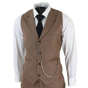 James - Men's 3 Piece Plain Brown Suit - TruClothing.com - 6