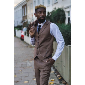 James - Men's 3 Piece Plain Brown Suit - TruClothing.com - 7