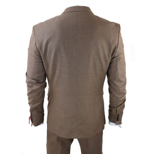 James - Men's 3 Piece Plain Brown Suit - TruClothing.com - 8