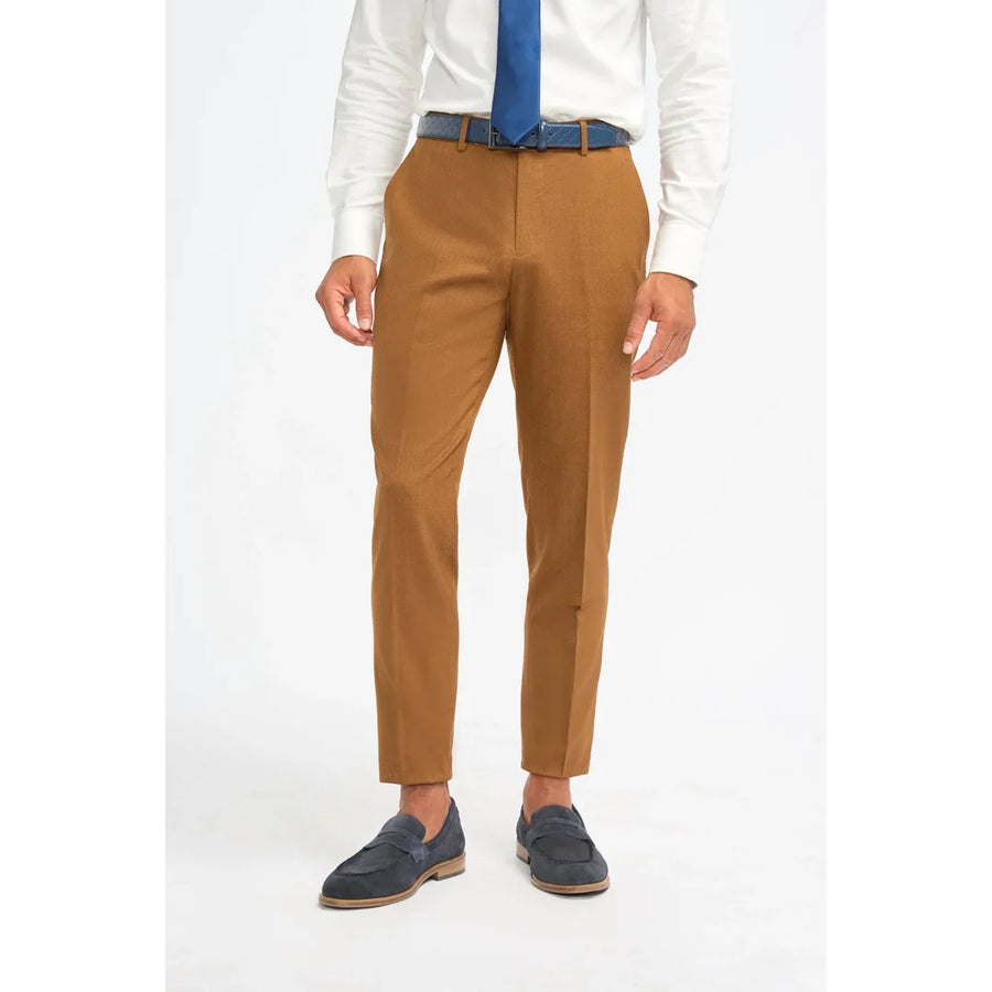 James - Pantaloni eleganți pentru bărbați maro camel - House of Cavani - 1