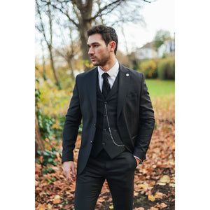James - Costume noir classique 3 pièces pour hommes - TruClothing.com - 2