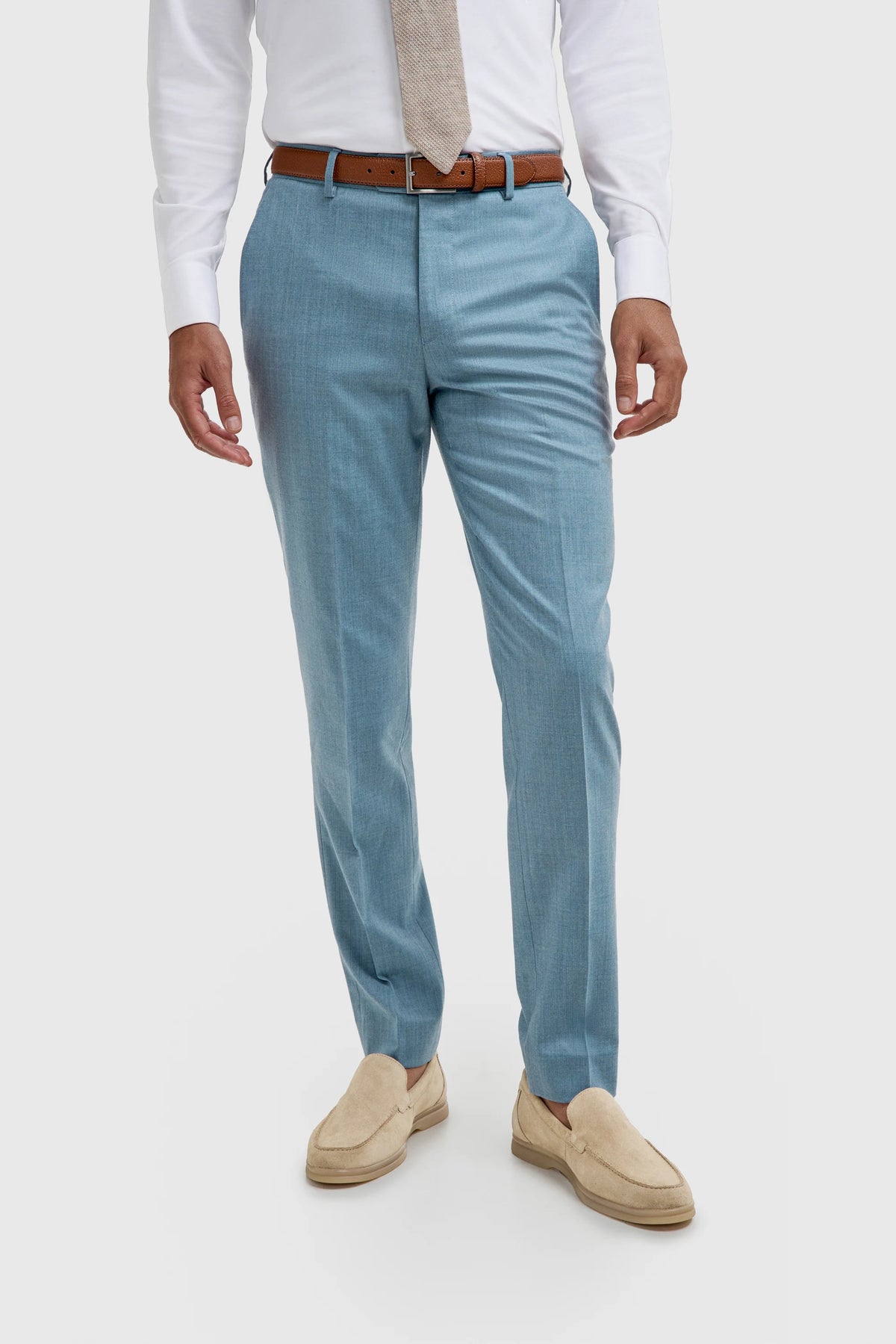 James - Pantaloni Pentru Bărbați Albastru Deschis Texturați - House of Cavani - 1