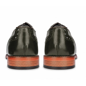 Jett - Men's Dark Green Cross-Stitch Toe Cap Oxford Shoes - Justin Reess - 4