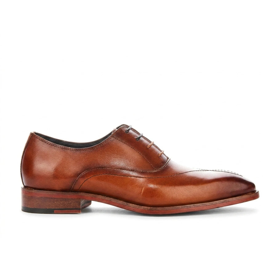 Jett - Buty Oxford męskie jasnobrązowe z przeszywanym noskiem - Justin Reess - 1