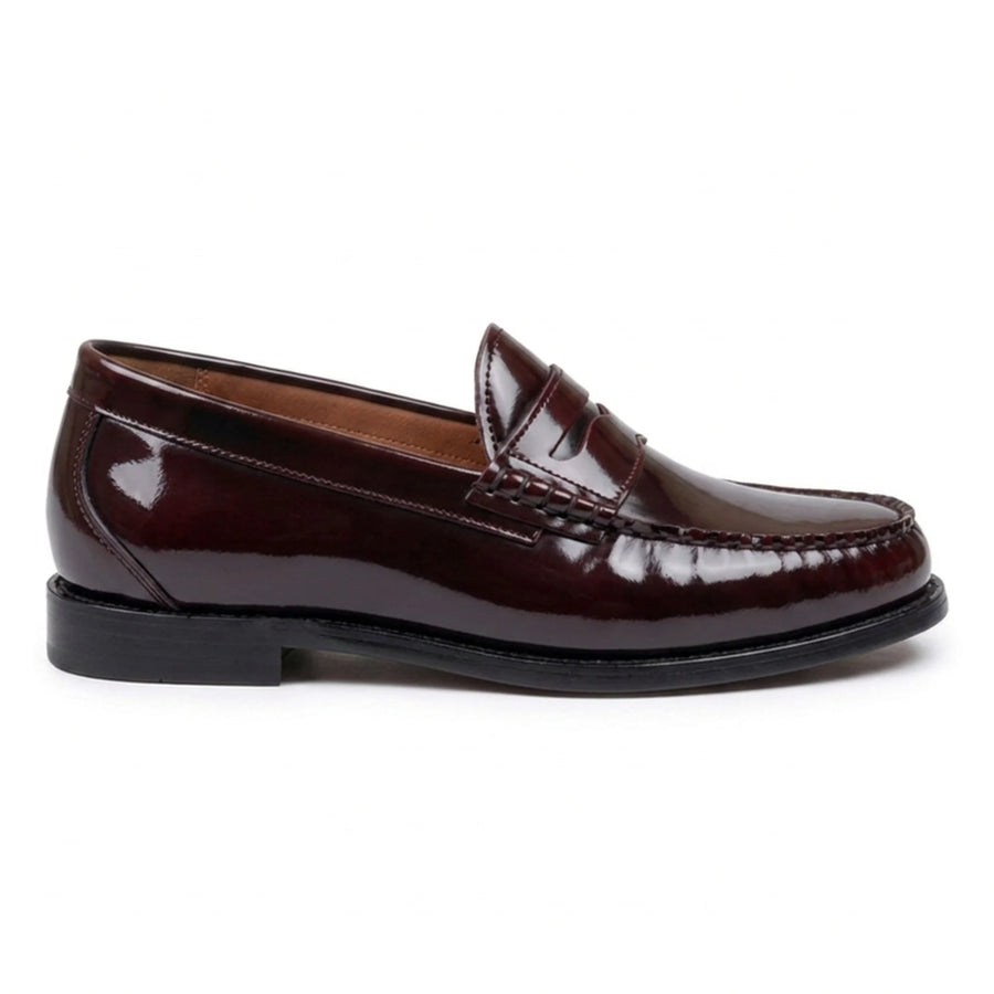 Joseph - Men's Burgundy Patent Leather Penny Loafers - Justin Reess - 1