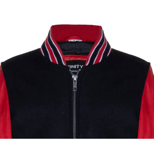 Giacca bomber varsity nera e rossa per bambini - Infinity Leather - 3