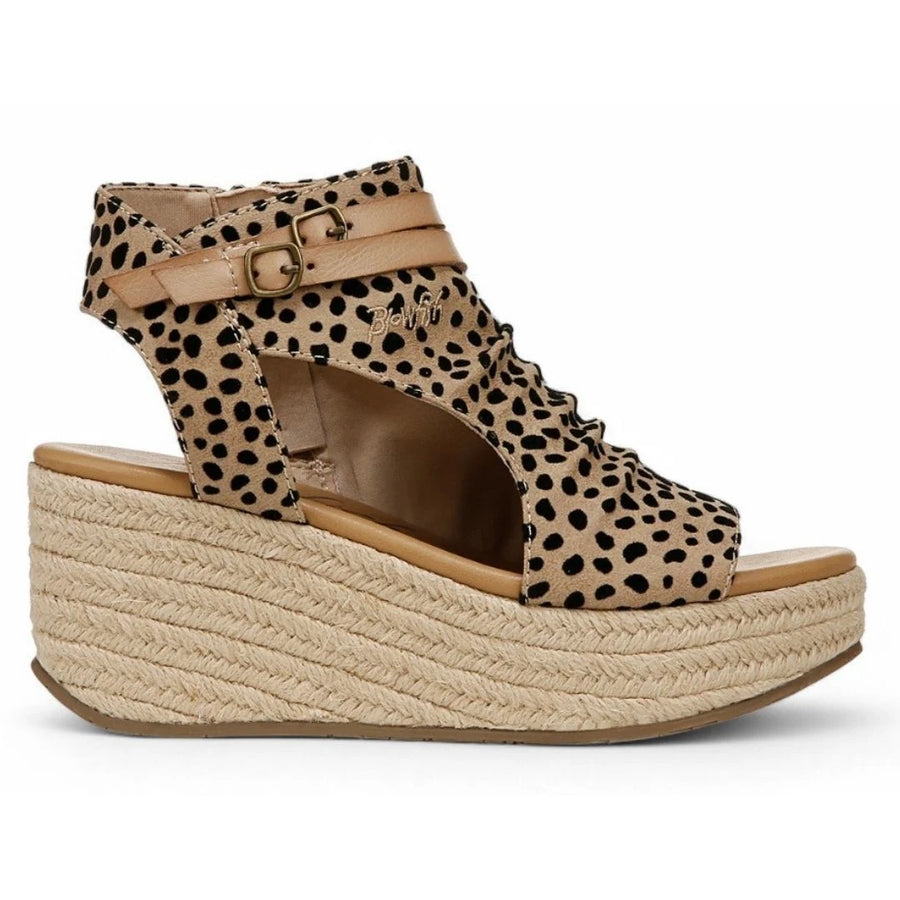 Lacey C Rope - Sandały na koturnie damskie brązowe z plecioną liną - Blowfish Malibu - 1