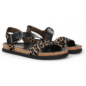 Lance - Women's Leopard Brown Footbed Flat Sandals - Blowfish Malibu - 3