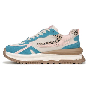 Leo - Women's Pink Blue Retro Lace-Up Sneakers - Blowfish Malibu - 4