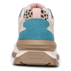 Leo - Women's Pink Blue Retro Lace-Up Sneakers - Blowfish Malibu - 7