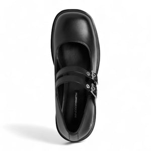 Lessons - Women's Black Leather Chunky Heel Buckle Shoes - Windsorsmith - 5