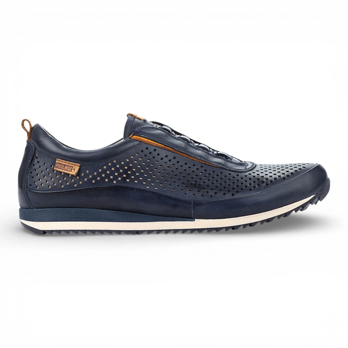 Liverpool - Men's Blue Leather Elastic Slip-on Sneakers - Pikolinos - 1