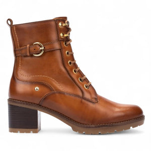 Llanes - Women’s Brandy Brown Leather Mid-Heel Ankle Boots - Pikolinos - 1
