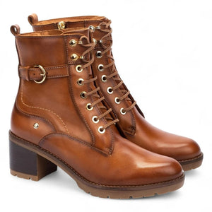 Llanes - Women’s Brandy Brown Leather Mid-Heel Ankle Boots - Pikolinos - 2