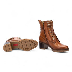 Llanes - Women’s Brandy Brown Leather Mid-Heel Ankle Boots - Pikolinos - 6