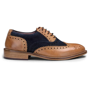 London Brogues Gatsby chłopięce skórzane brogsy formalne klasyczne - Jasnobrązowy - London Brogues - 7