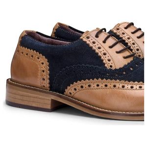 London Brogues Gatsby chłopięce skórzane brogsy formalne klasyczne - Jasnobrązowy - London Brogues - 9