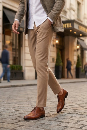 Lorenzo - Buty oxford męskie jasnobrązowe poddane postarzeniu - House of Cavani - 2