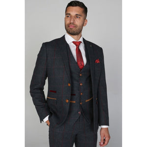 Madrid - Giacca da Uomo in Tweed Blu - Paul Andrew - 1