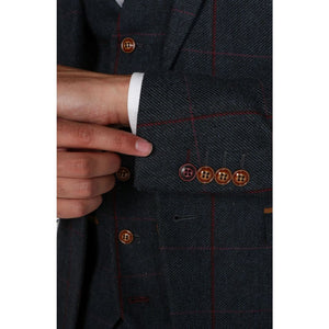 Madrid - Giacca da Uomo in Tweed Blu - Paul Andrew - 2