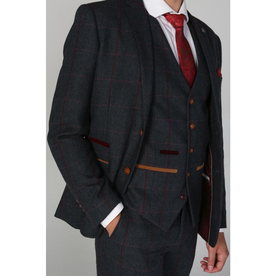 Madrid – Blaue Tweed-Weste für Herren - Paul Andrew - 1